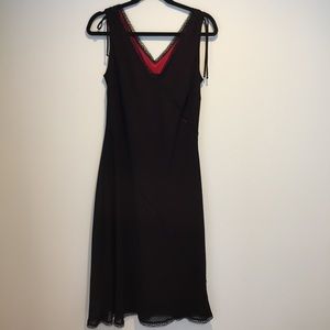 Black/red midi dress